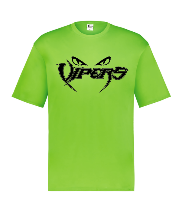 Vipers lime green HYL performance shirt with black lettering