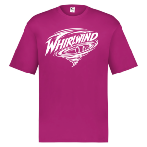 Whirlwind dark pink HYL performance shirt with white lettering
